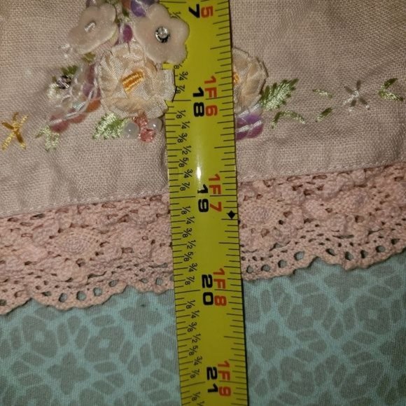 Positive Attitude Linen Blend Tie Front Short Sleeve Embellished Jacket Size 8 - Picture 5 of 6